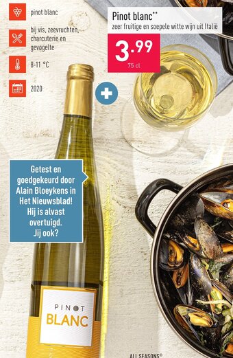 ALDI Pinot blanc 75cl aanbieding