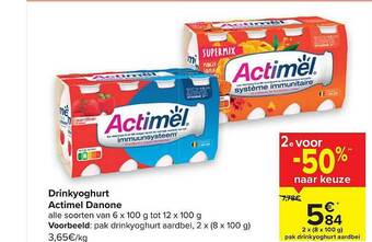 Carrefour Market Drinkyoghurt Actimel Danone aanbieding