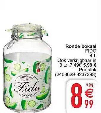 Cora Ronde Bokaal Fido 4l aanbieding