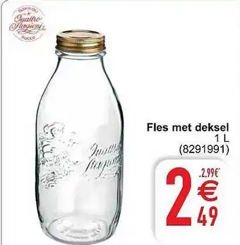 Cora Fles Met Deksel 1l aanbieding