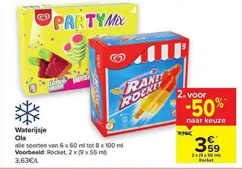 Carrefour Waterijsje Ola 55 ml aanbieding