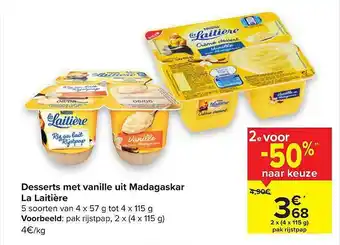 Desserts Met Vanille Uit Madagaskar La Laitière 115g