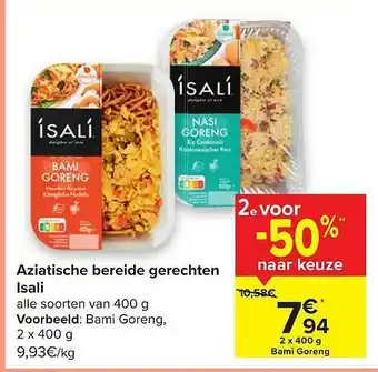 Carrefour Aziatische Bereide Gerechten Isali 400g aanbieding