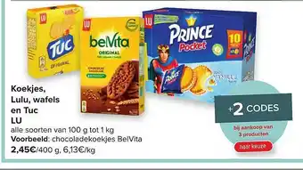 Carrefour Koekjes, Lulu, Wafels En Tuc Lu 400g aanbieding
