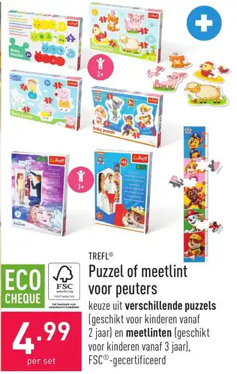 ALDI Trefl puzzel of meetlint vooe peuters aanbieding