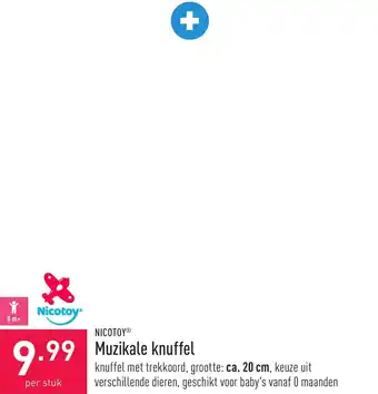 ALDI Nicotoy muzikale knuffel aanbieding
