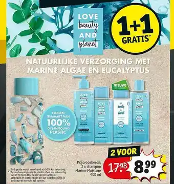 Kruidvat Love Beauty And Planet 1+1 Gratis 400ml aanbieding