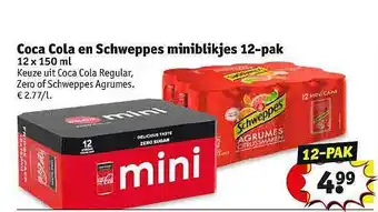 Kruidvat Coca Cola En Schweppes Miniblikjes 12-pak aanbieding