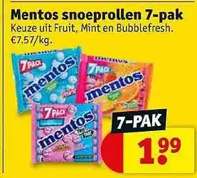 Kruidvat Mentos Snoeprollen 7-pak aanbieding