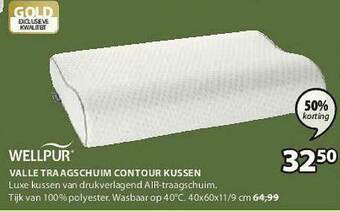 Jysk Wellpur Valle Traagschuim Contour Kussen aanbieding