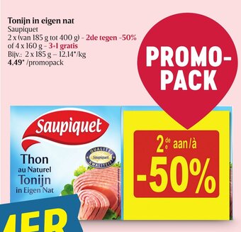 Delhaize Tonijn in eigen nat aanbieding