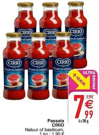 Cora Passata Cirio 700g aanbieding