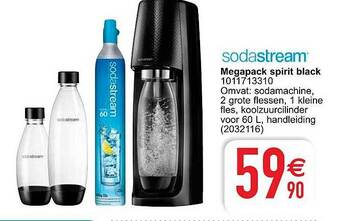 Cora Sodastream Megapack Spirit Black aanbieding