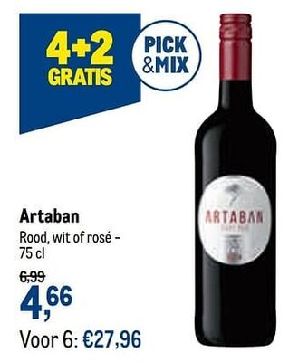 Makro Artaban rood, wit of rosé aanbieding