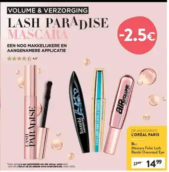 Di L'Oréal Paris Mascara Flash Lash Bambi Oversized Eye aanbieding