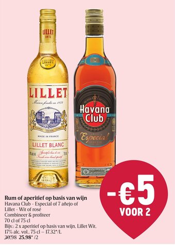 Delhaize Rum of aperitief op basis van wijn aanbieding