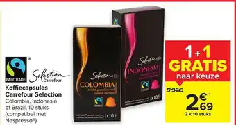 Carrefour Koffiecapsules Carrefour Selection aanbieding
