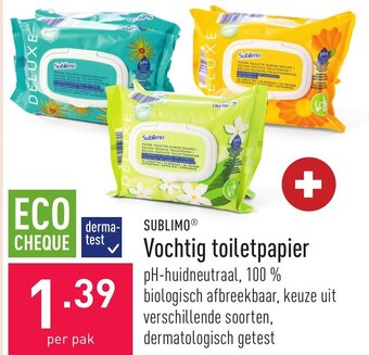ALDI Sublimo vochtig toiletpapier aanbieding