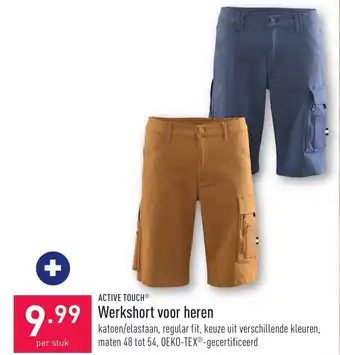 ALDI Active touch werkshort voor heren aanbieding