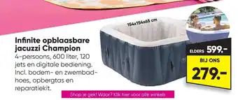 Big Bazar Infinite opblaasbare jacuzzi champion 154 x 154 x 65cm aanbieding