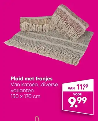 Plaid met franjes 130 x 170cm