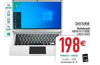 Cora Denver notebook nbw14115be aanbieding