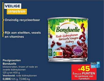 Carrefour Peulgroenten bonduelle aanbieding
