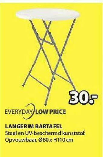 Jysk Langerim bartafel aanbieding