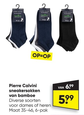 Pierre calvini sneakersokken van bamboe