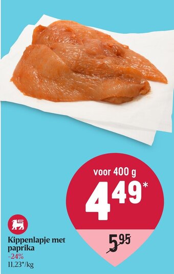 Delhaize Kippenlapje met paprika aanbieding