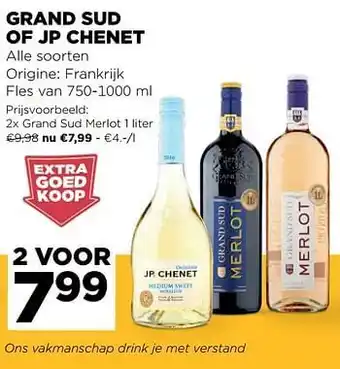 Jumbo Grand sud of jp chenet grand sud merlot 750-1000 ml aanbieding