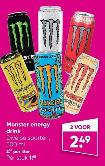 Big Bazar Monster energy drink 500ml aanbieding
