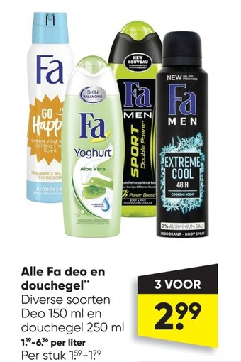 Big Bazar Alle fa deo en douchegel aanbieding
