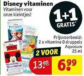Kruidvat Disney vitaminen 1+1 Gratis aanbieding