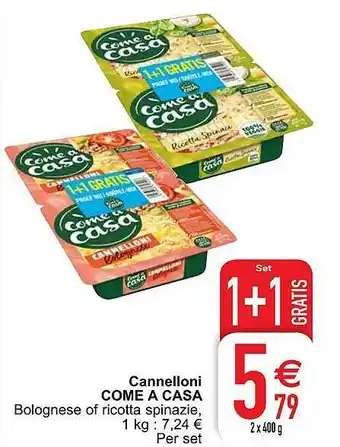 Cora Cannelloni come a casa 400 g aanbieding