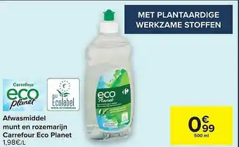 Afwasmiddel munt en rozemarijin carrefour eco planet 500 ml