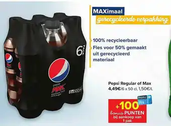 Carrefour Market Pepsi regular of max aanbieding