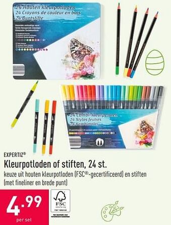 ALDI Kleurpotloden of stiften aanbieding