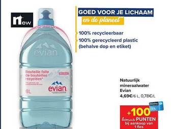 Carrefour Natuurlijk mineraalwater evian aanbieding