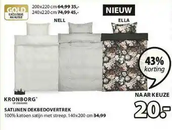 Jysk Satijnen dekbedovertrek nell op ella aanbieding