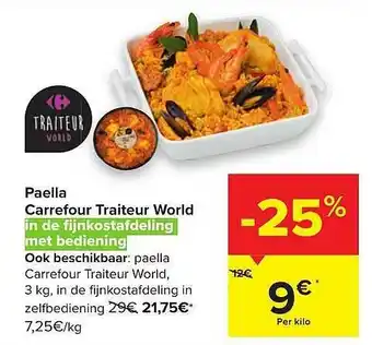 Paella carrefour traiteur worls