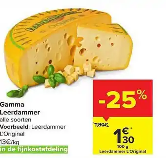 Carrefour Gamma leerdammer 100 g aanbieding