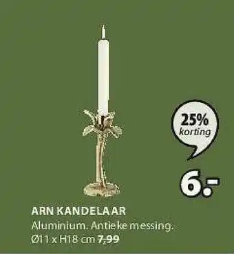 Jysk Arn kandelaar 11x18 cm aanbieding
