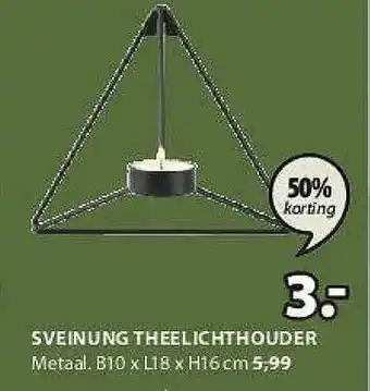 Jysk Sveinung theelichthouder 10x18x16 cm aanbieding