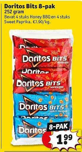 Kruidvat Doritos bits 8-pak 252 gram aanbieding