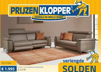 De Prijzenklopper Salon Adagio 2,5-zit + 2 -zit Relaxfunctie optioneel aanbieding