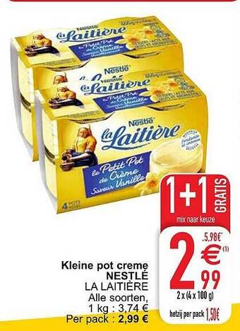 Cora Kleine pot creme nestle la laitiere aanbieding