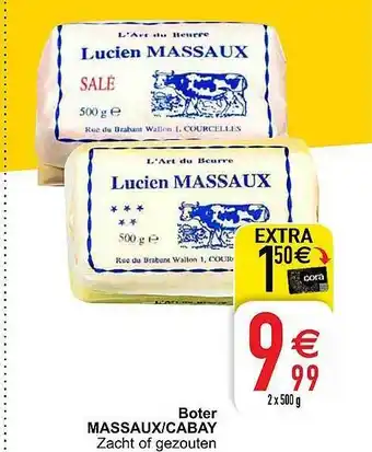 Cora Boter massaux-cabay 500 g aanbieding