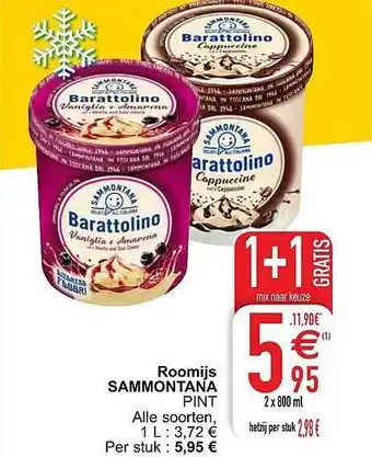 Cora Roomijs sammontana pint 800 ml aanbieding