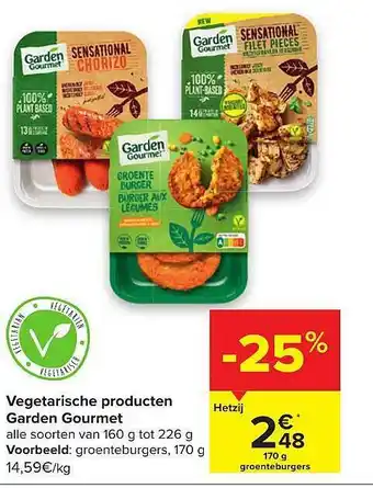 Carrefour Market Vegetarische producten garden gourmet 170 g aanbieding